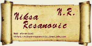 Nikša Resanović vizit kartica